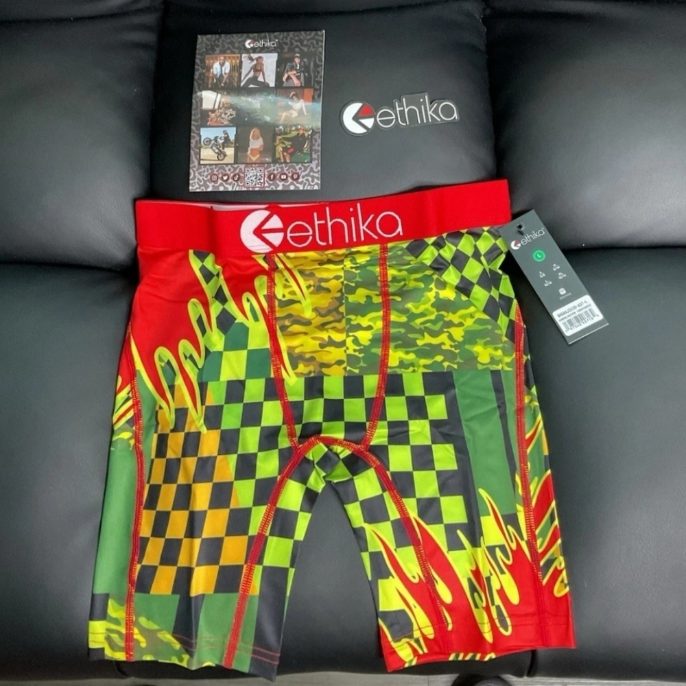 Ethika Camo and Checkered Boxer Briefs-PREPARE FOR WAR YL (10-12)
